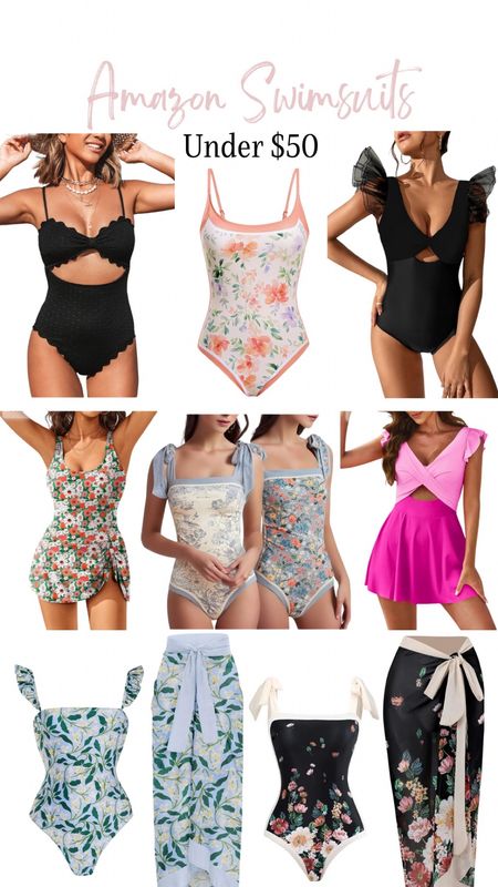 Amazon Swimsuits under $50! Vacation outfits, swimsuits, swim dress, bathing suit, beach cover up wrap skirt, sarong retro floral print bikini

#LTKfindsunder50 #LTKstyletip #LTKswim