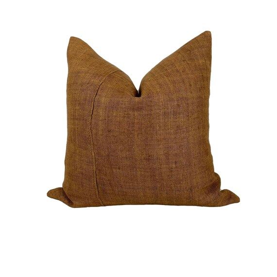 Brown Hmong Pillow Cover, Hemp Hand-loomed Pillow, Dye Lot 003 | Etsy (US)