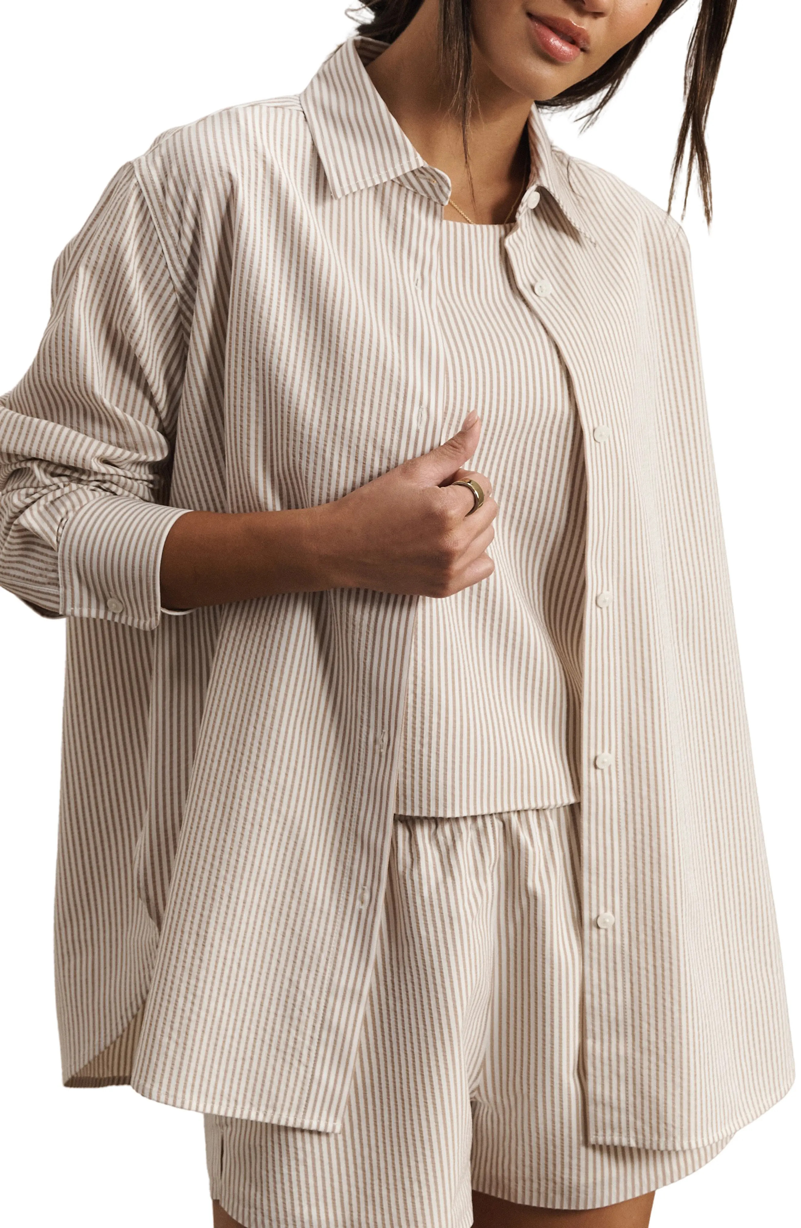 Saltair Oversize Seersucker Button-Up Shirt (Women) | Nordstrom | Nordstrom