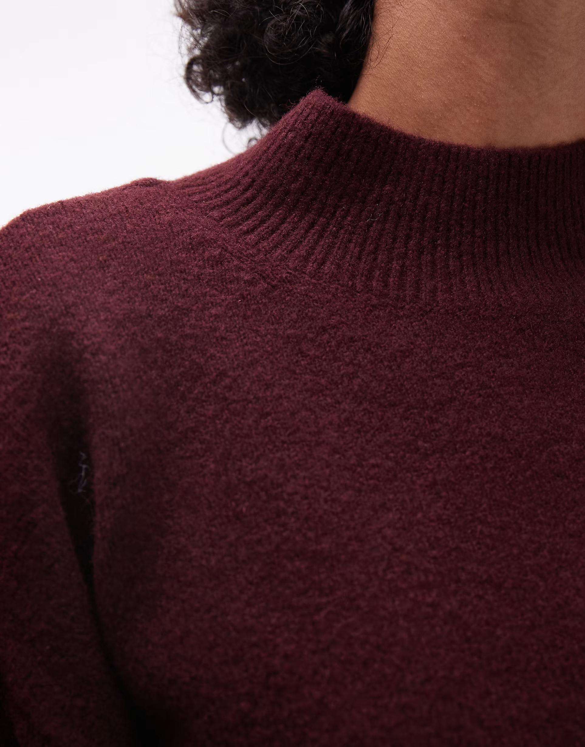 & Other Stories mock neck jumper in burgundy | ASOS (Global)