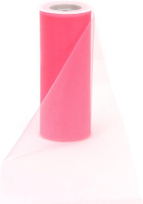 Offray Tulle Craft Ribbon, 6-Inch by 25-Yard Spool, Hot Pink | Amazon (US)
