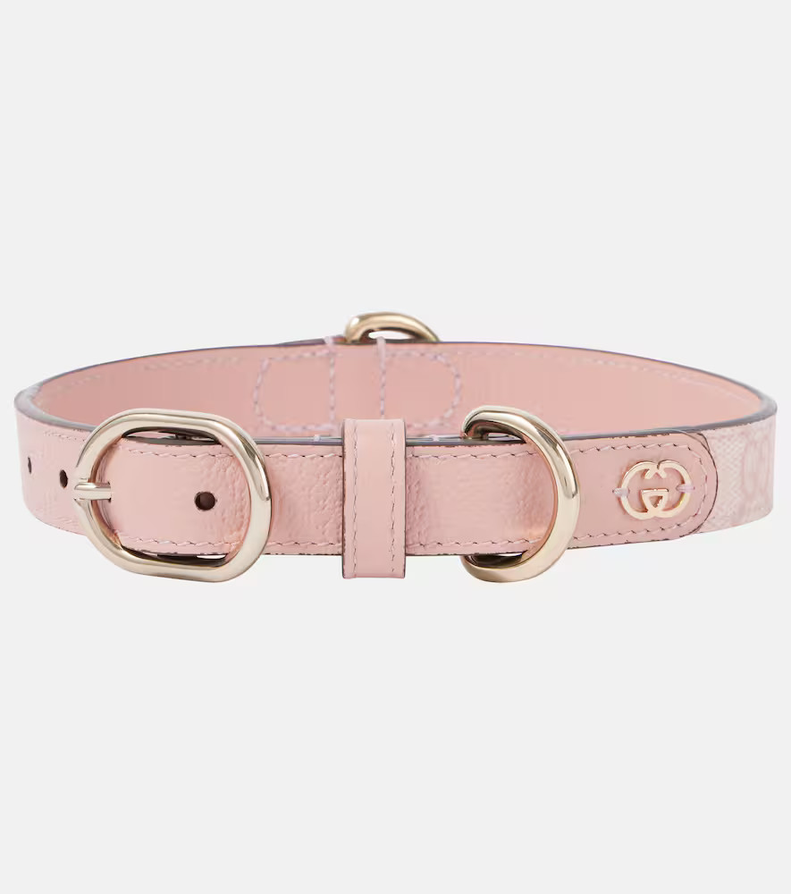 Gucci GG leather-trimmed dog collar | Mytheresa (US/CA)