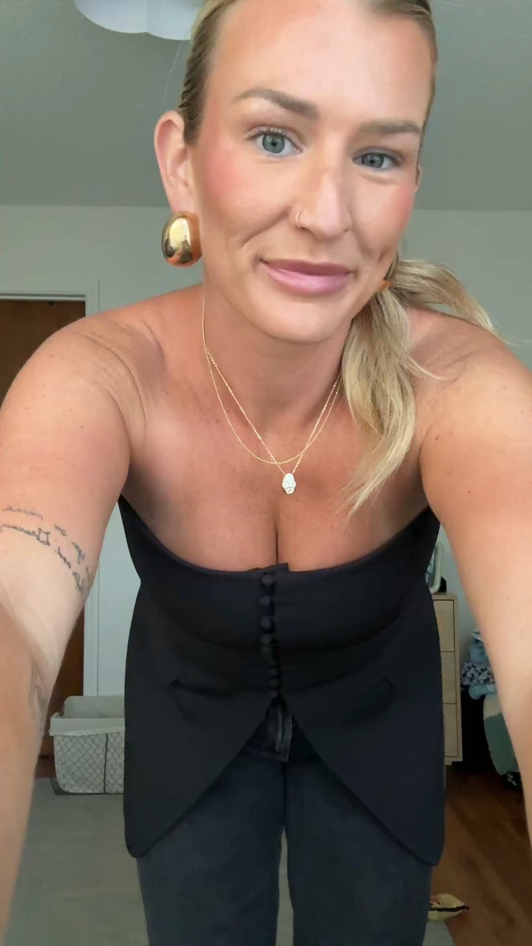 The top I cannot link but it is by the brand “Because of Alice”  and it’s called the “Strapless Peplum bodice”. SOOOO here’s my date night ootd!! #datenightoutfit #datenight #ootn 

#LTKParties #LTKFindsUnder50 #LTKMidsize