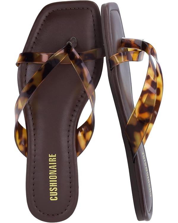 CUSHIONAIRE Titan Square Toe Flip Flops for Women, Dressy Slip On Flat Womens Sandals with Cushio... | Amazon (US)