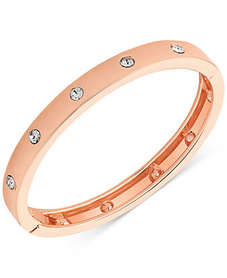 GUESS Rose Gold-Tone Hinge Bracelet with Clear Stones & Reviews - Bracelets - Jewelry & Watches -... | Macys (US)