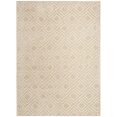 Nourison 3'11"x5'11" Care Free Geometric Machine Woven Area Rug Beige: Modern Low Pile Indoor Rug for Living Room | Target