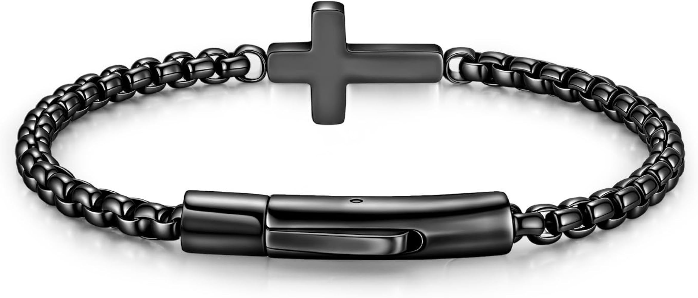 Cross Bracelet for Men,Christian Cross Link Chain,Stainless Steel Bracelets Rolo Chain,Non Tarnis... | Amazon (US)