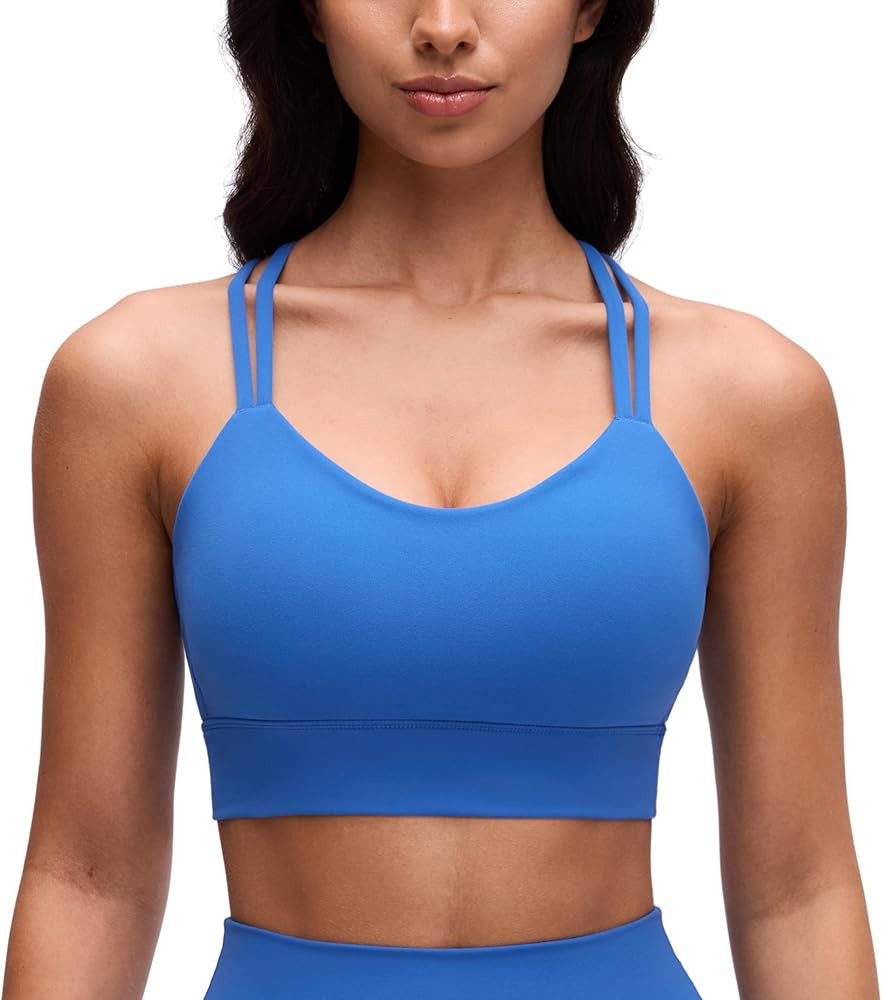 CRZ YOGA Softness Mold Butterluxe Strappy Longline Sports Bras for Women - Double Spaghetti Strap... | Amazon (US)