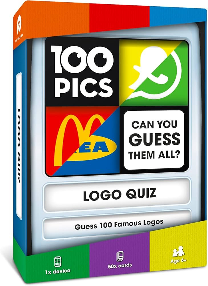 100 PICS Logos Travel Game - Guess 100 Logos | Flash Cards with Slide Reveal Case | Card Game, Gi... | Amazon (US)