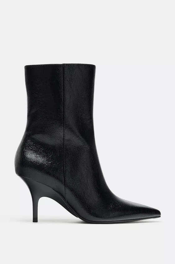 CRACKLED HEEL ANKLE BOOTS | Zara UK
