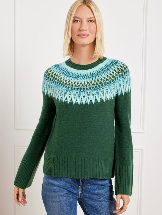 Crewneck Sweater - Whimsical Fair Isle | Talbots