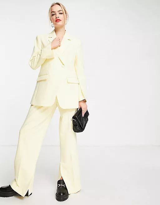 Selected Femme blazer and trouser co-ord in yellow | ASOS | ASOS (Global)