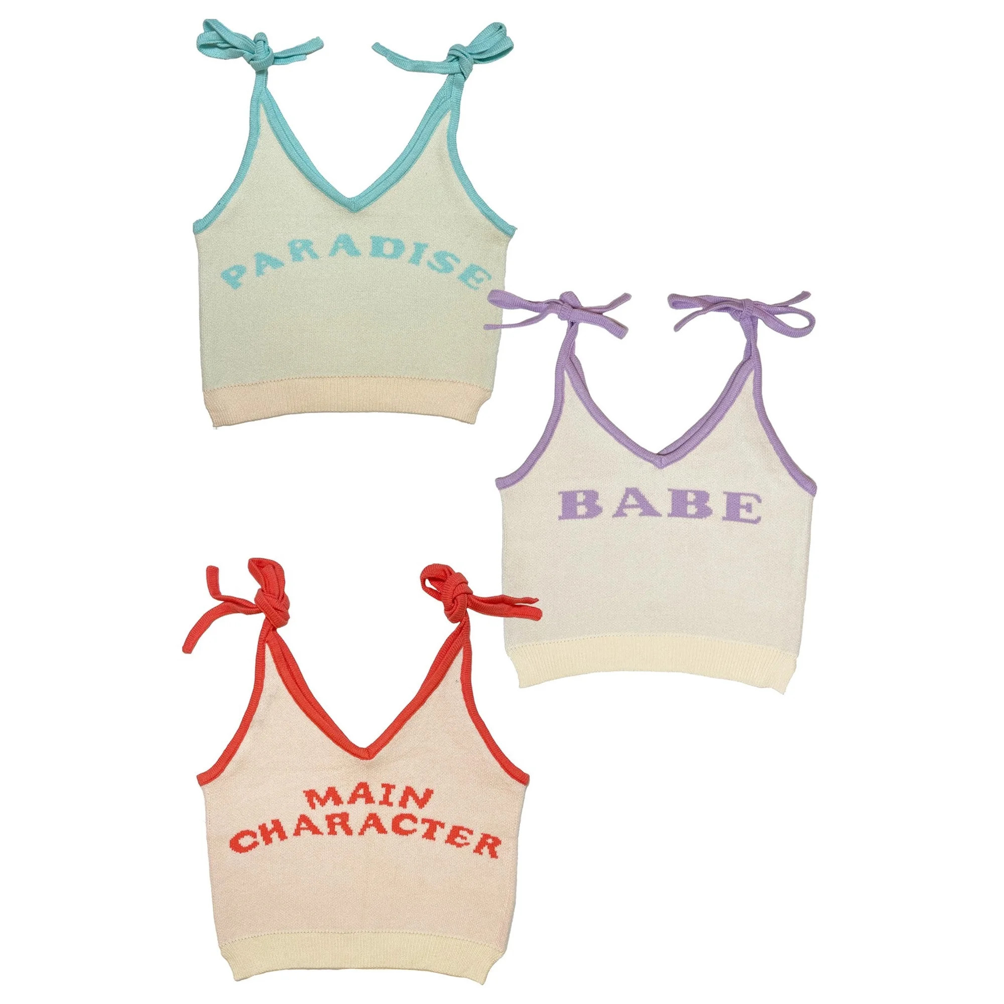 Miss Sparkling Tie Strap Sweater Tank | Walmart (US)