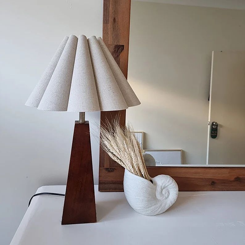 Duzy Diy Handmade Light Burlap Fabric and Acrylic Skirt Shape Table Lampshade for Home Furnishing... | Etsy (US)