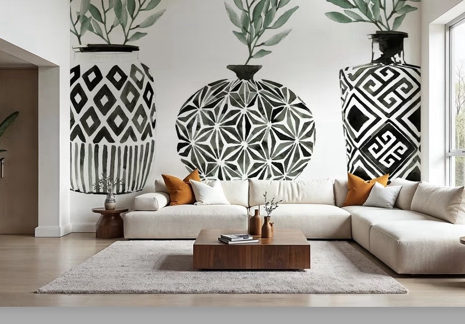 #walldecor #plants #plantdecor #pottedplantmural #plantmural #newhome