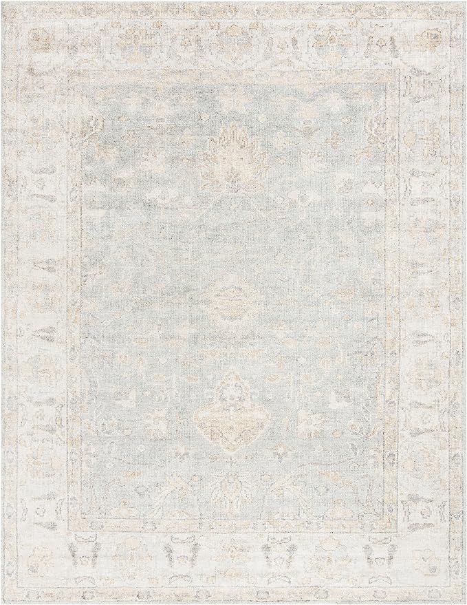 SAFAVIEH Maharaja Collection 8' x 10' Light Blue/Ivory MHJ415A Hand-Knotted Traditional Premium V... | Amazon (US)