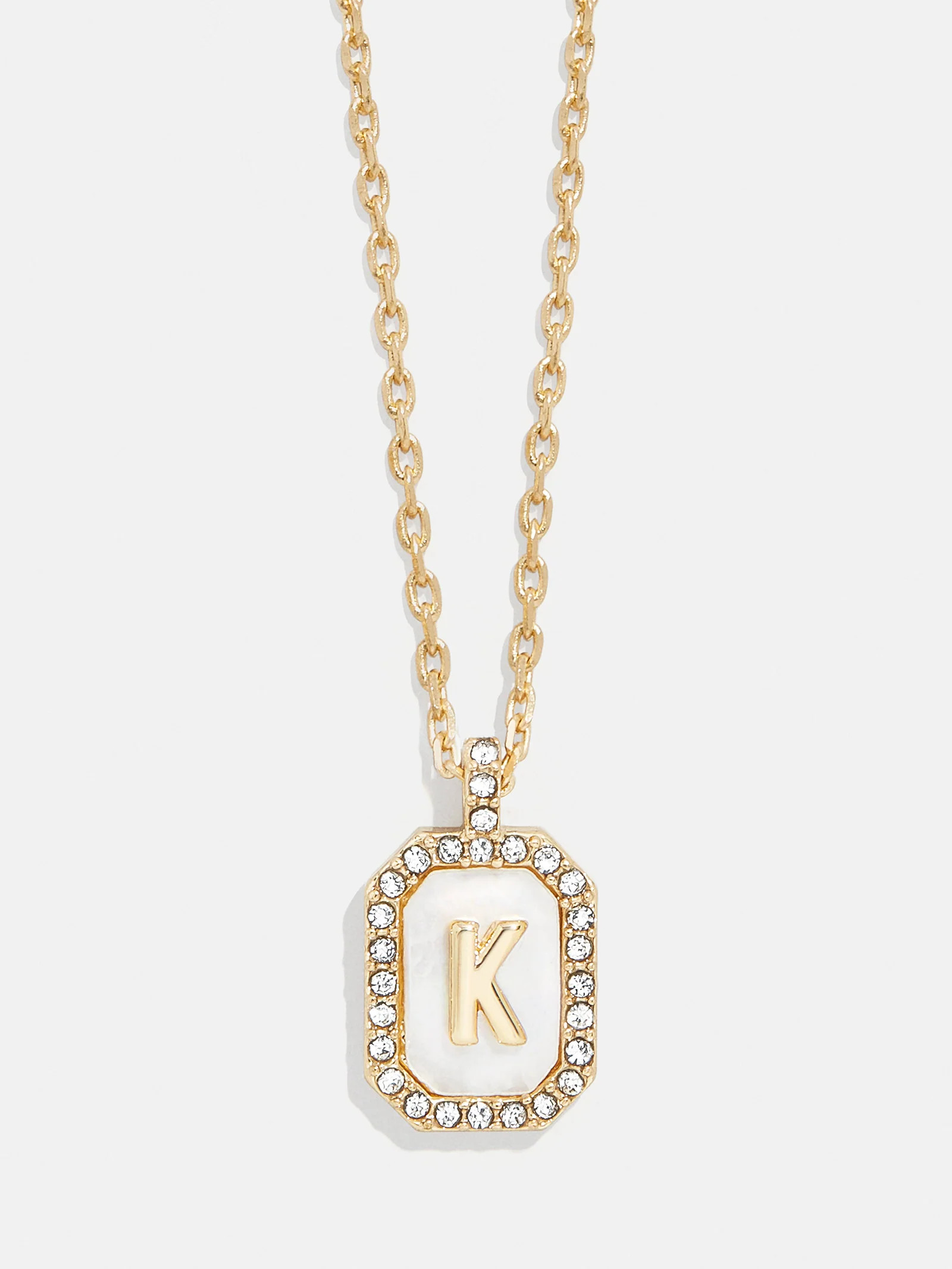 Gold & Mother of Pearl Initial Necklace - Mother Of Pearl | BaubleBar