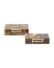 2pc Faux Tortoise Shell Boxes With Lids Set | Home | Marshalls | Marshalls
