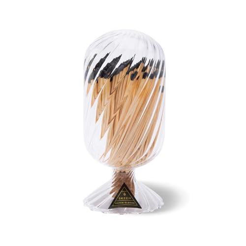 Skeem Helix Match Cloche with Striker - Includes 120 4 Inch Matches (Black-Tipped Matches) - Perfect Candle Matches, Trendy Fireplace Decor | Amazon (US)
