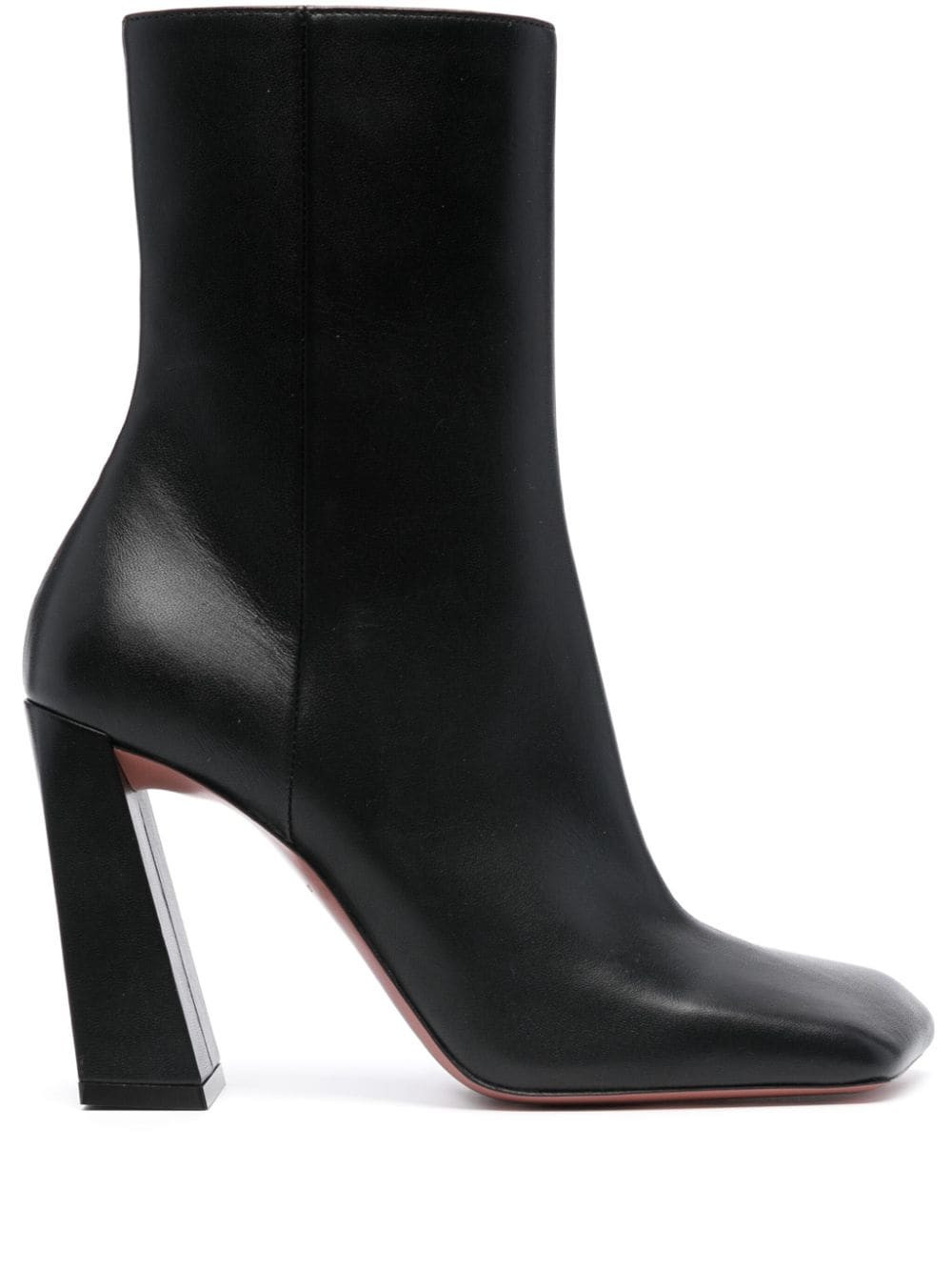 Amina Muaddi Marine 100mm leather ankle boots - Black | Farfetch Global