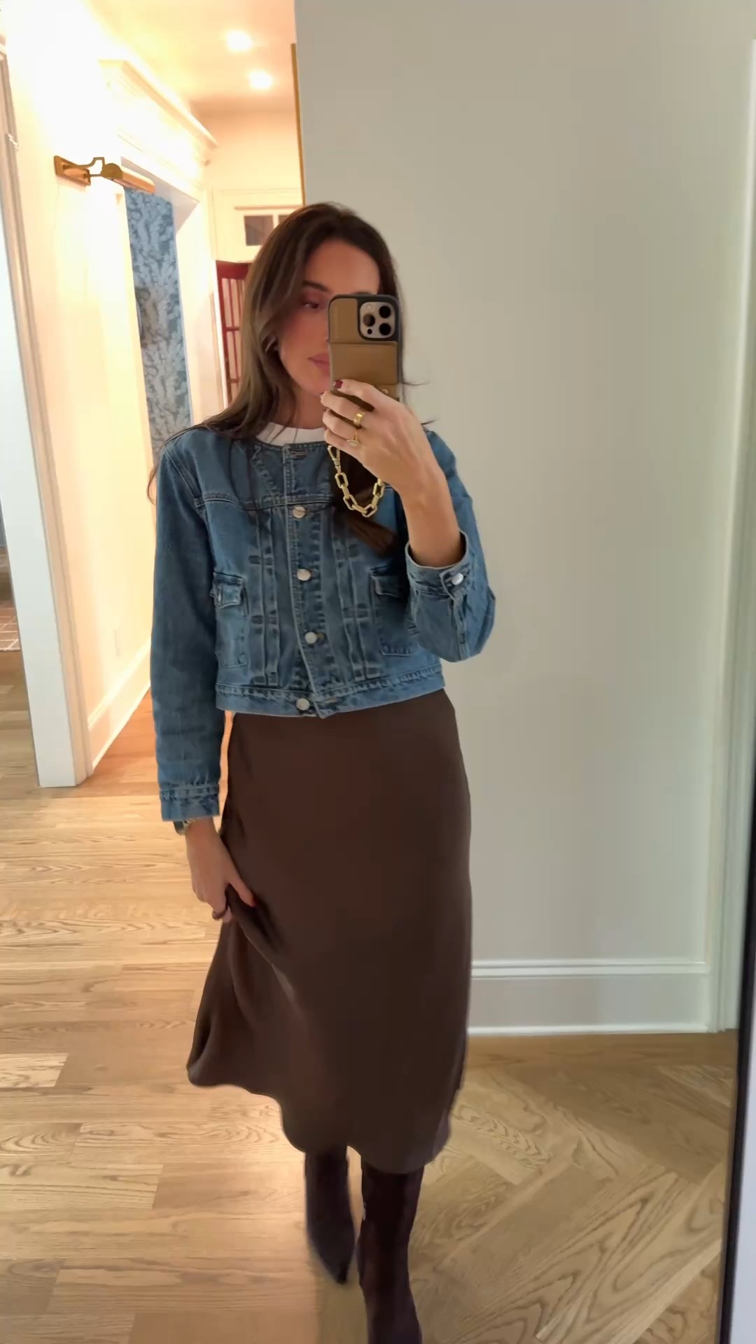 SUNDAY OOTD. I have this skirt in multiple colors and can't wait to wear the boots all fall!!
