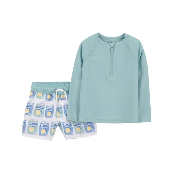 Carter's Child of Mine Toddler Boy Rash Guard Swimsuit Set, 2-Piece, Sizes 12M-5T | Walmart (US)