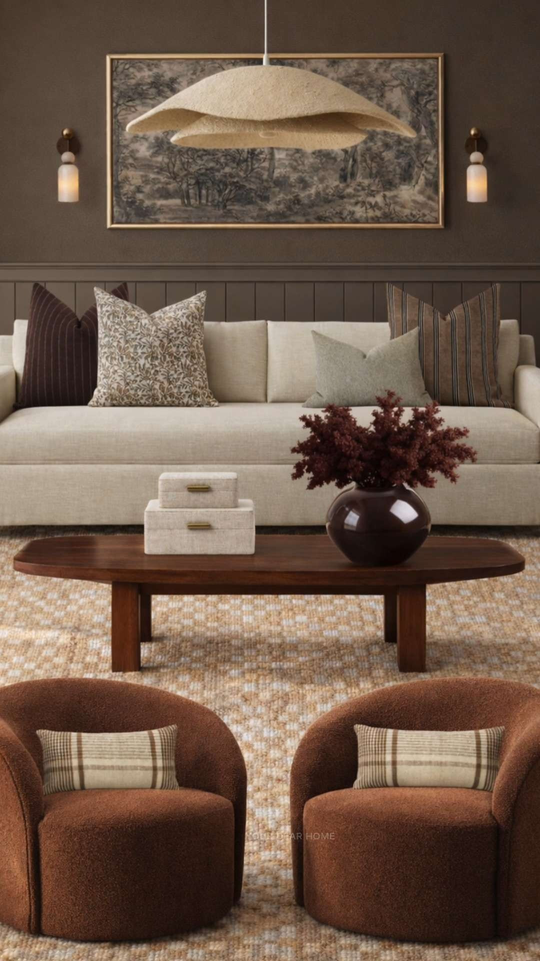 This is what a neutral space looks like when it’s done right. The tone-on-tone wall with subtle molding adds depth without overwhelming the room, and the mix of soft patterns keeps it from feeling flat. Everything works together in a way that feels calm, elevated, and pulled together. 

 #LTKHome