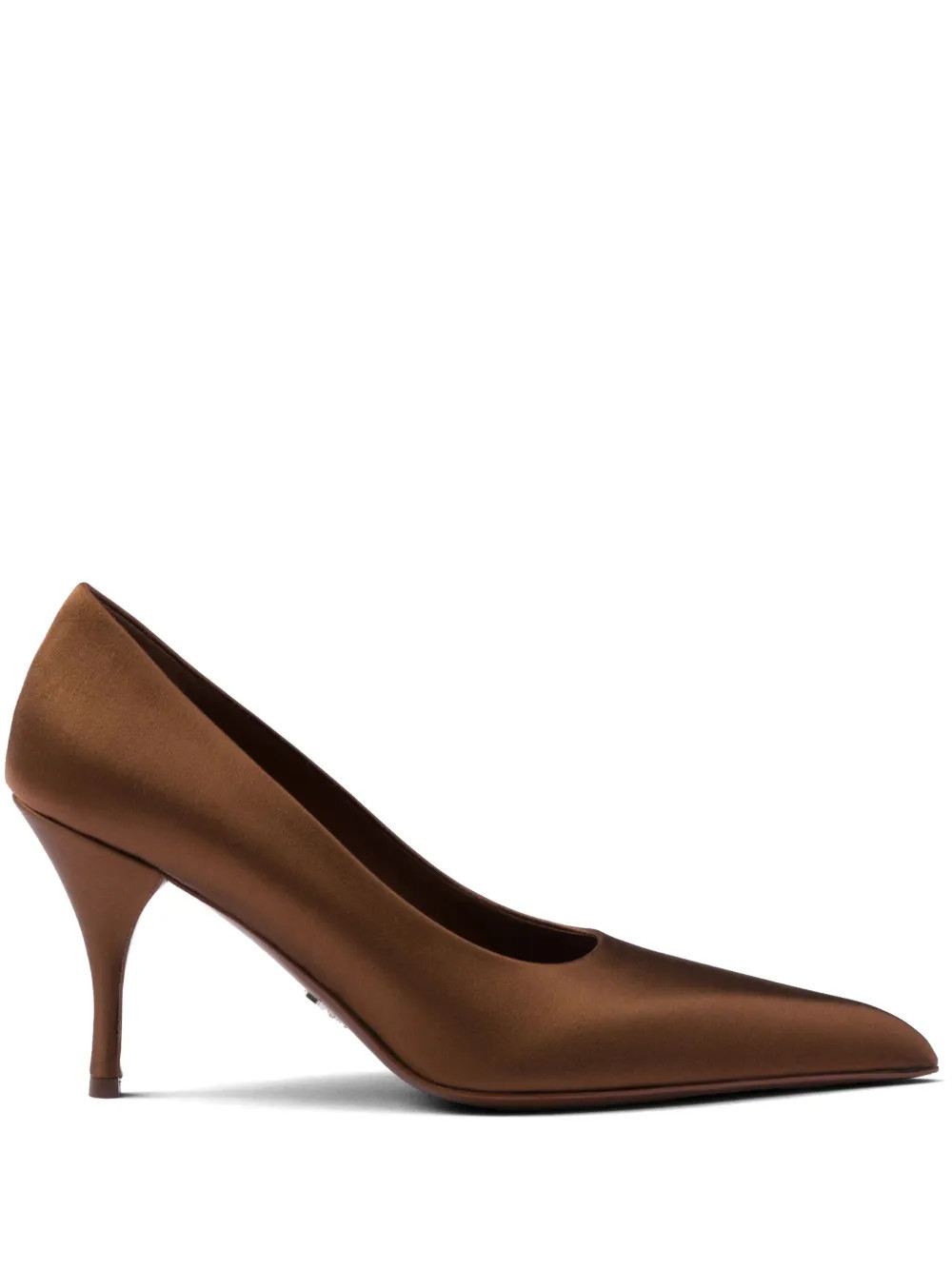 Prada 85mm satin pumps - Brown | Farfetch Global