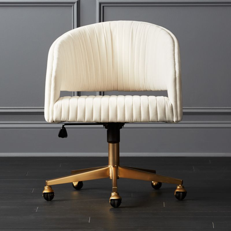 Channel Ivory Velvet Office Chair + Reviews | CB2 | CB2