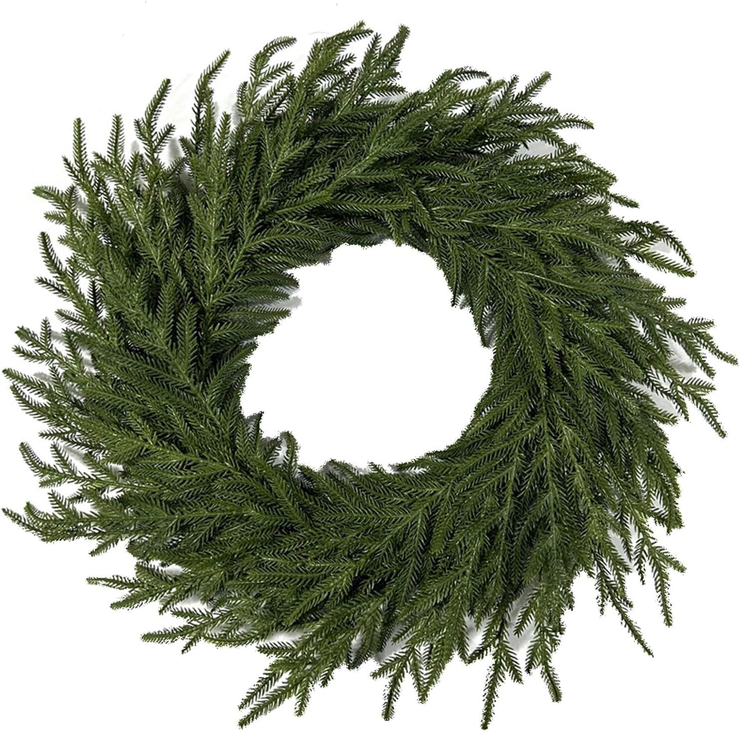 20 Inch Christmas Norfolk Pine Wreaths, Real Touch Norfolk Pine Wreath, Artificial Green Wreath G... | Amazon (US)