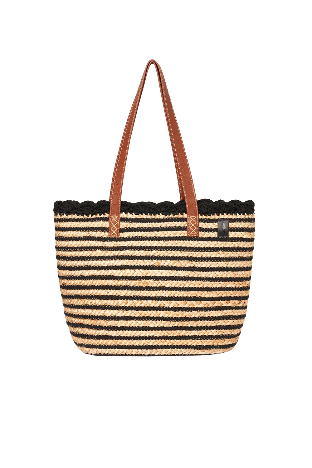Natural with Black Stripe Straw Basket Bag Scamp & Dude | Scamp & Dude
