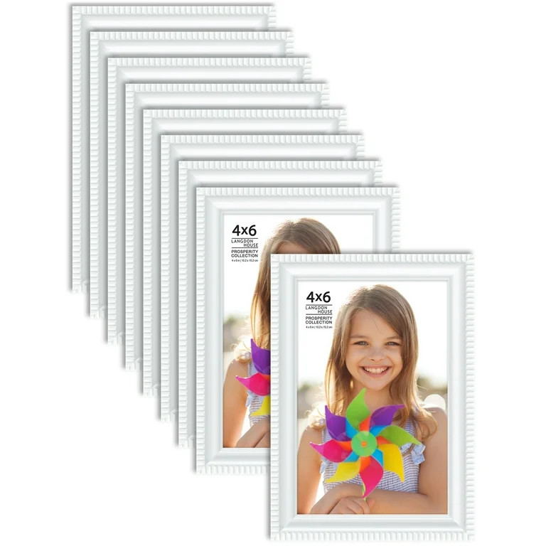 Langdon House 4x6 White Picture Frames, 12 Pack, Prosperity Tabletop Frames | Walmart (US)