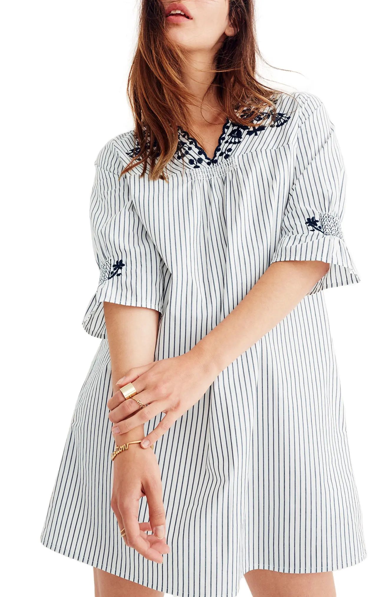Stripe Embroidered Breeze Dress | Nordstrom