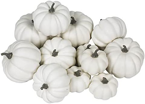 Orgrimmar 12PCS Realistic Artificial Pumpkins Lifelike Fake Pumpkins Table Fireplace Decor for Fa... | Amazon (US)