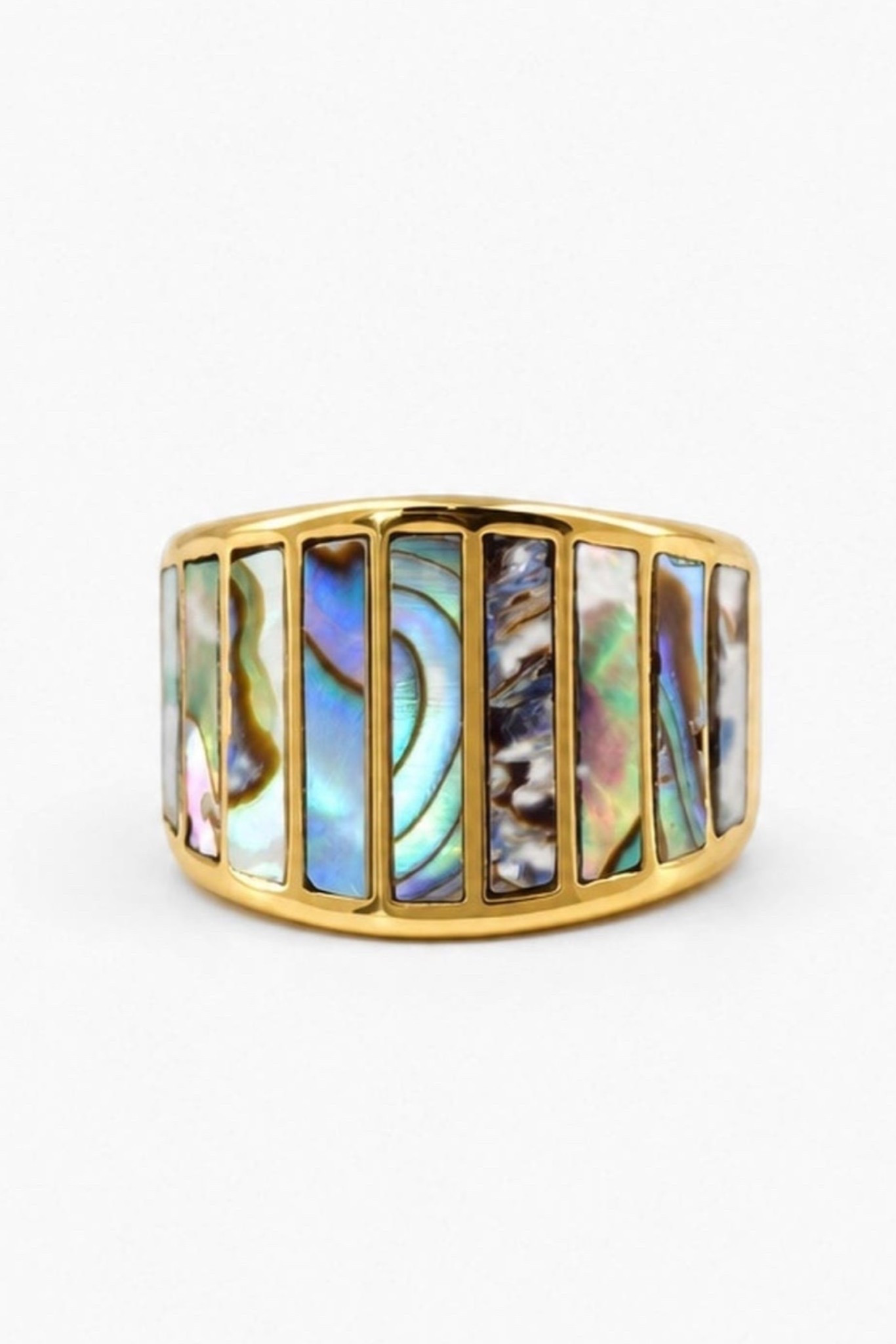 Striped Mother of Pearl Ring - Abalone
Meideya

Abalone shell brings shifting blue-green luster to this striped band. Classic in shape, modern in finish, it's made for everyday wear and layers easily with the rest of your stack.

#LTKmomlife #LTKootd #LTKWorkwear