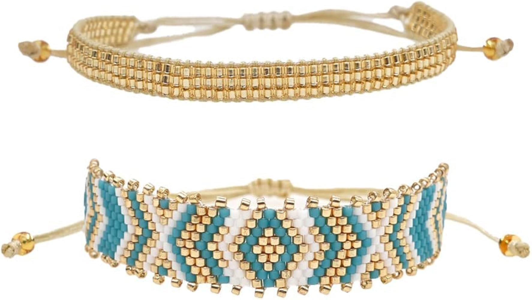 SHINUS BOHO Beaded Bracelets for Women Evil Eye Handmade Bohemian Tassel Bracelets Set Colorful F... | Amazon (US)