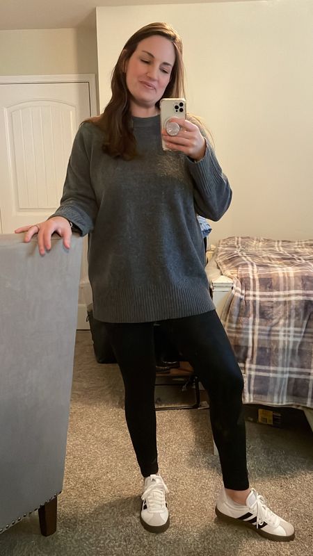 Thursday mom on duty look ✌️ Styled my new fave Target crewneck sweater with Aerie leggings and adidas for a comfy mom look 😉

#LTKover40 #LTKmidsize #LTKfindsunder50