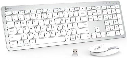 iClever GK08 Wireless Keyboard and Mouse - Rechargeable Wireless Keyboard Ergonomic Full Size Des... | Amazon (US)