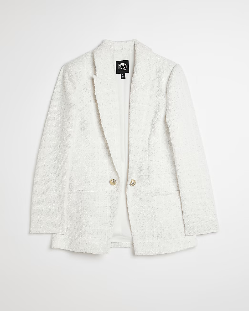 White boucle blazer | River Island (UK & IE)