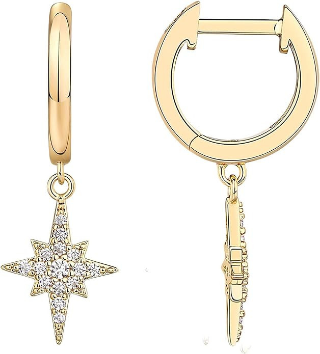 PAVOI 14K Gold Plated S925 Sterling Silver Post Lightweight Drop/Dangle Huggie Earrings for Women... | Amazon (US)