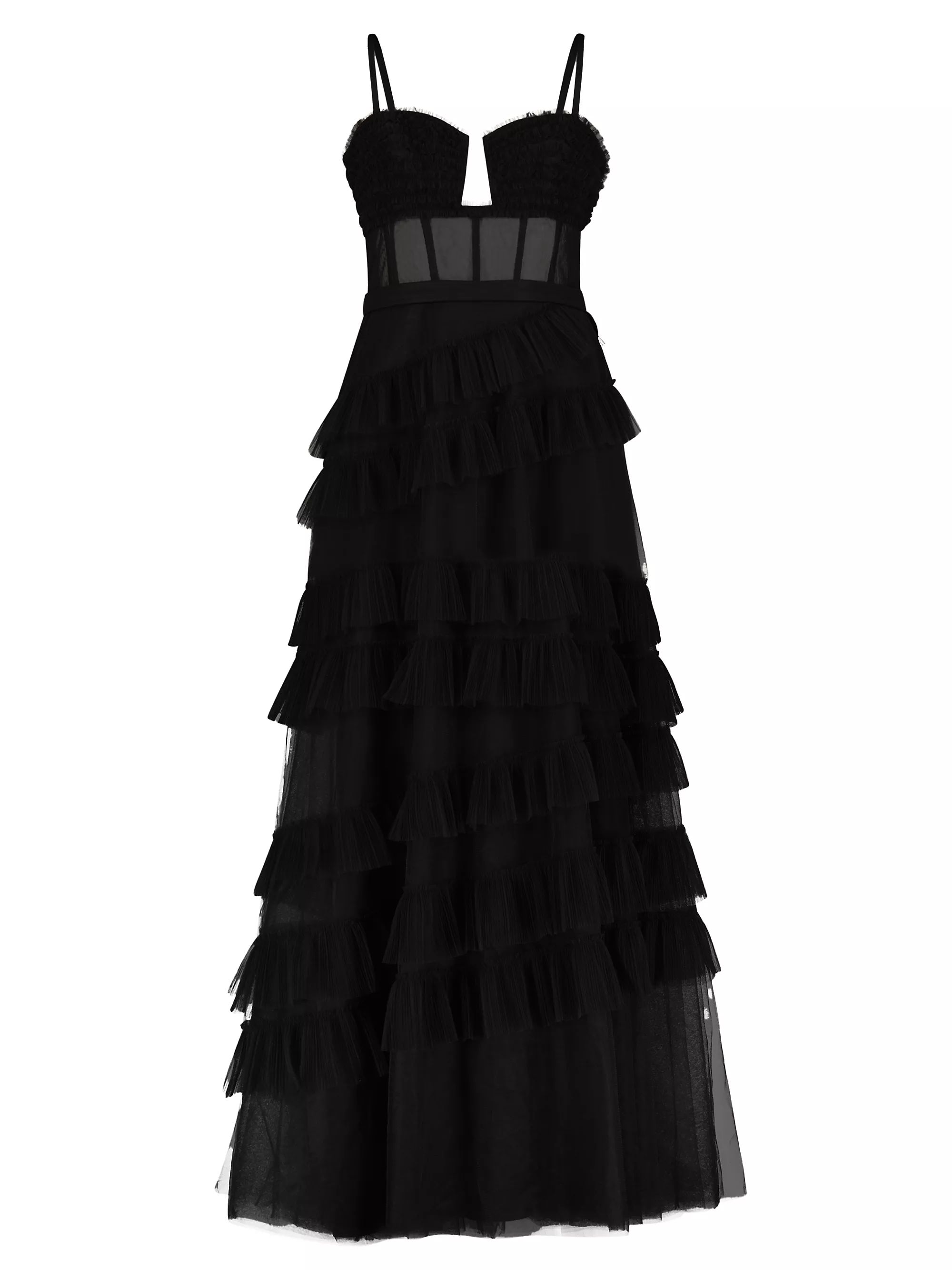 Corset Tulle Ruffled Gown | Saks Fifth Avenue