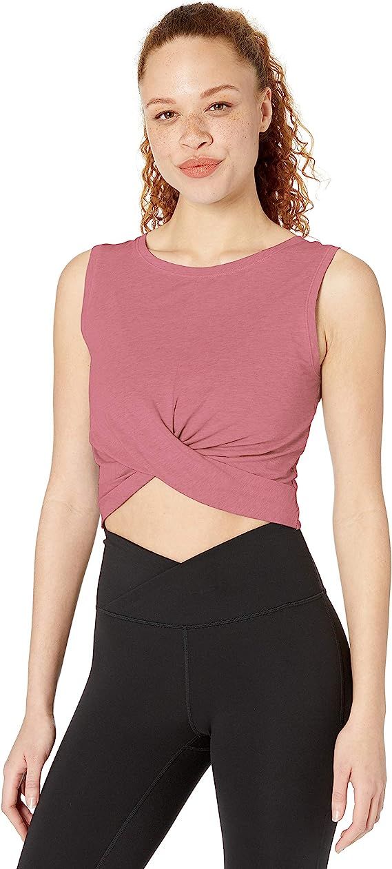 Amazon Essentials Women's Soft Cotton Knot Front Cropped Yoga Tank (Available in Plus Size) (Prev... | Amazon (US)