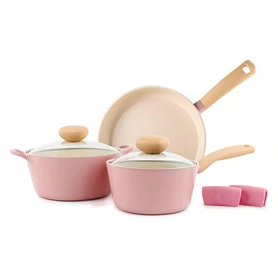 5-Piece Pink Ceramic Nonstick Cookware Set | Wayfair North America