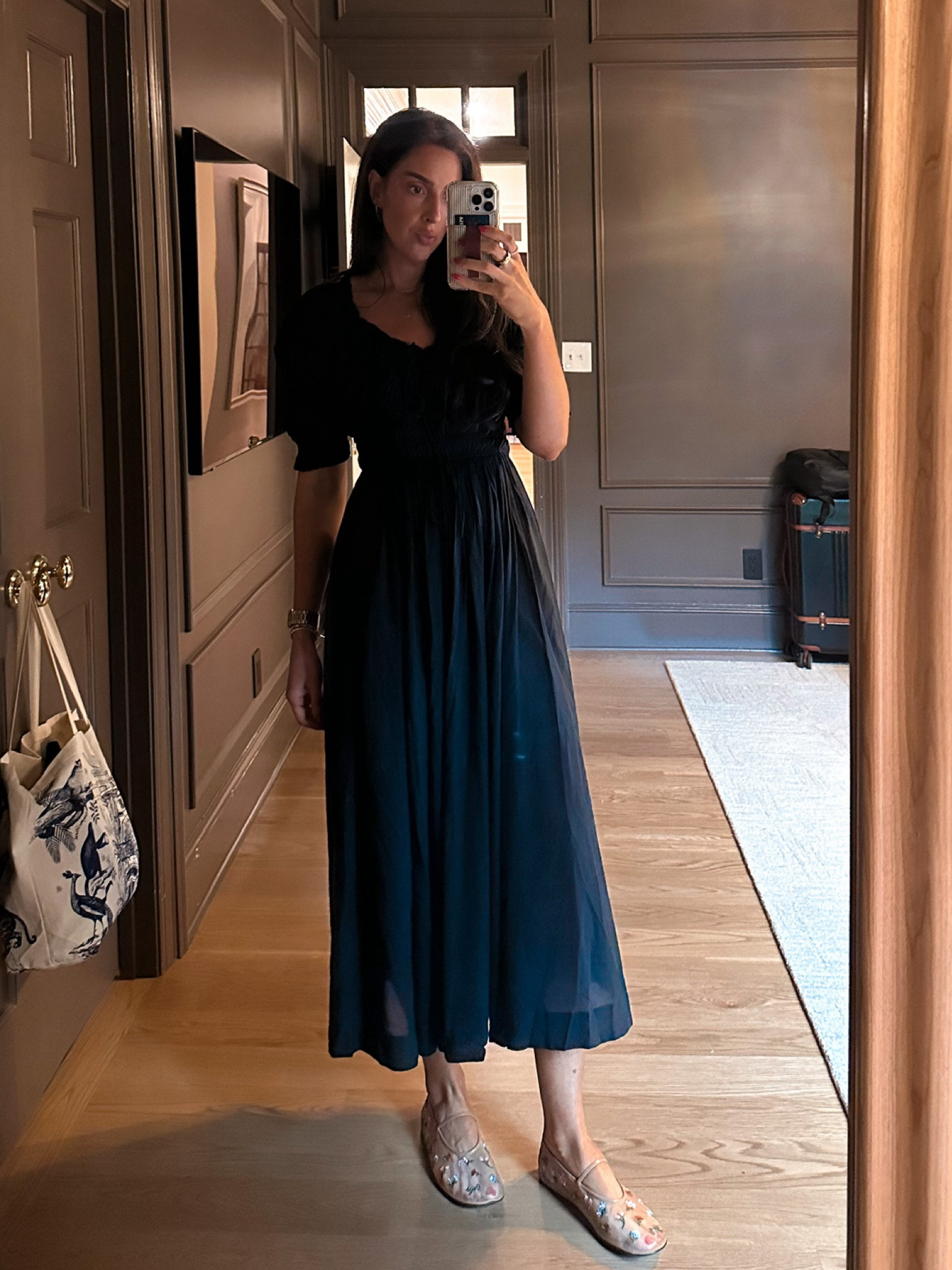 Wearing a size small in the Doen Ischia dress in navy 🫶🏻

#LTKStyleTip #LTKShoeCrush #LTKSeasonal