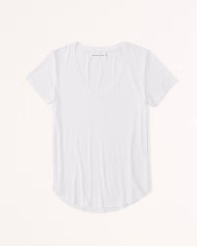 Women's Drapey V-Neck Tee | Women's Tops | Abercrombie.com | Abercrombie & Fitch (US)