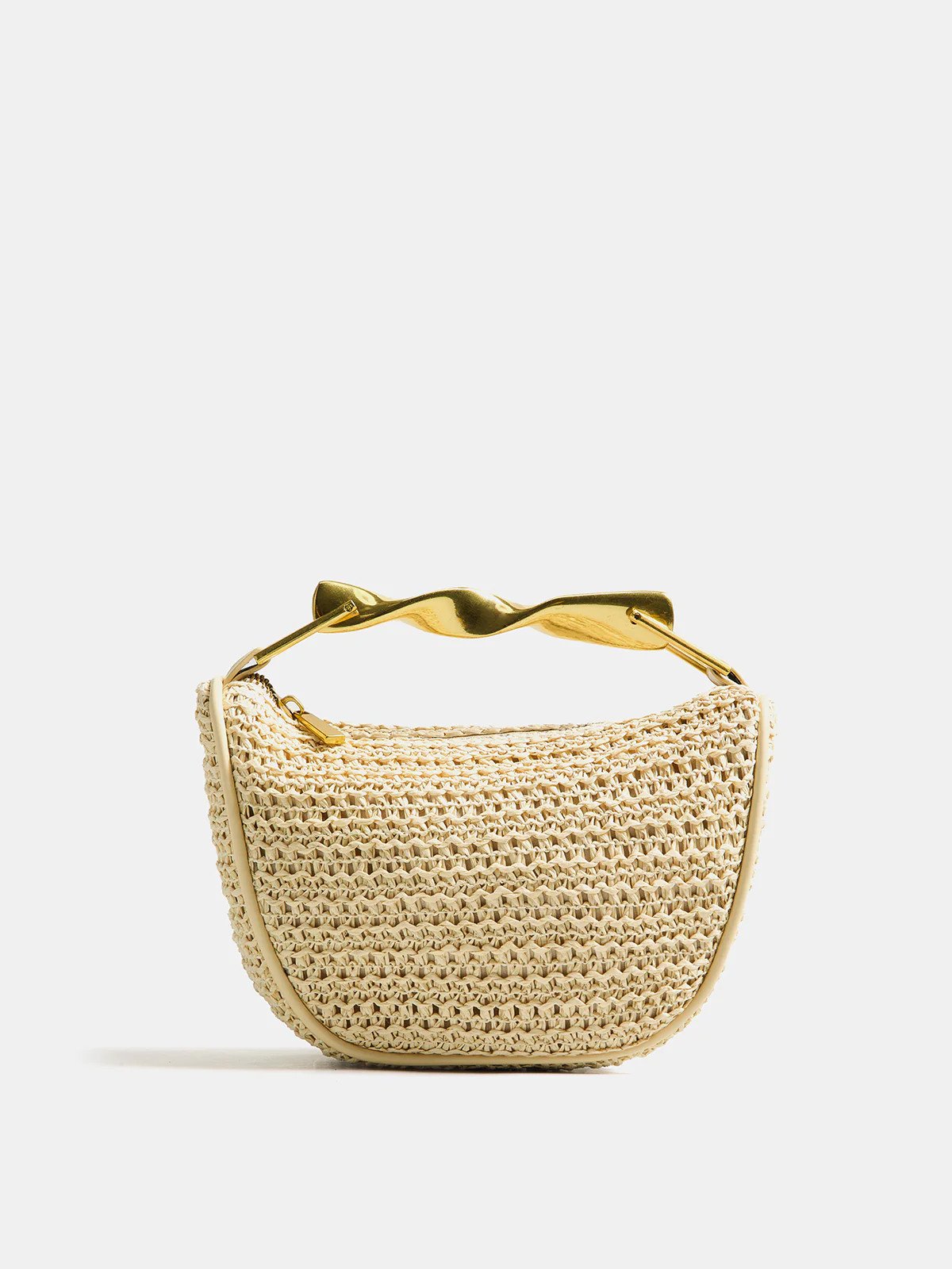 Twisted Handle Straw Woven Handbag | Commense