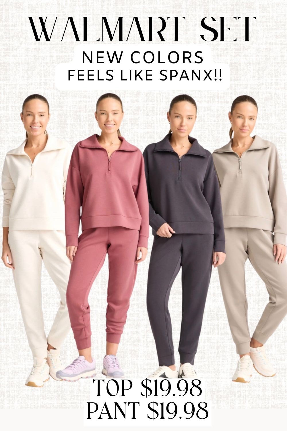 Walmart loungewear set feels so much like my spanx set - now n more colors!! Fits true to size 


walmart fashion | Walmart finds | walmart clothing | walmart spring | walmart midsize | loungewear | 

#LTKActive #LTKFindsUnder100 #LTKFindsUnder50