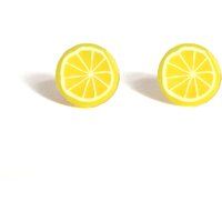 Lemon Earrings, Lemon Studs, Cute Kawaii Lemon Studs, Lemon accessories, Fruit Studs, Lemon Slice Earrings, Gifts for her, Stocking fillers | Etsy (UK)