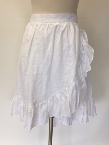 NWT J Crew Linen Ruffle Skirt White Size 16 G4590 | eBay | eBay US