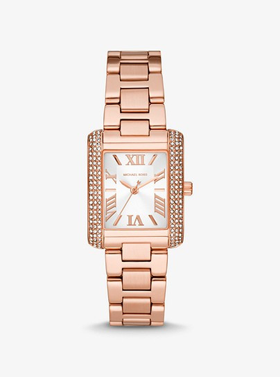 Mini Emery Pavé Rose-Gold Tone Watch | Michael Kors (UK)